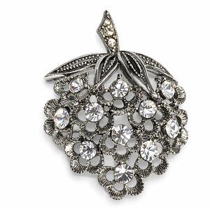 Vintage Sarah Coventry‎ Rhinestone Floral Brooch
